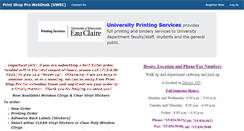 Desktop Screenshot of printingservices.uwec.edu